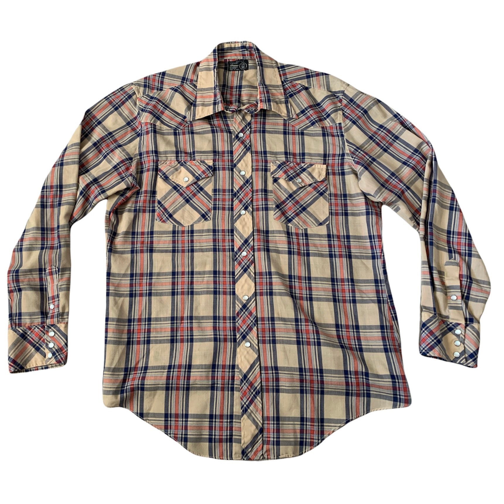 1970s Western Plaid Button Down 