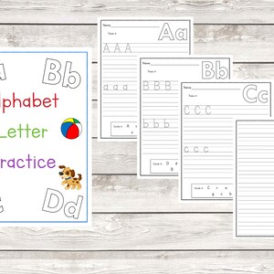 Alphabet Letter Practice. Beginning to write. Pre/School and kindergarten writing DIGITAL