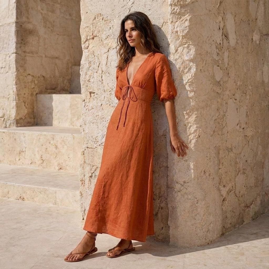 Flowy Burnt Orange Dresses