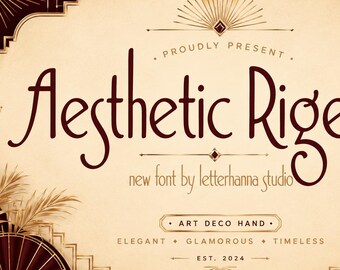 Aesthetic Rigelsia Font - Display Font -  Luxury, Brand Font - (TTF, OTF) Commercial Use