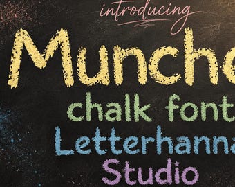 Munchee Playful Chalk Textured Font - OTF - TTF - Commercial Use License