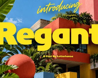 Regantis Geometric Font: Bold, Playful and Unconventional - OTF - TTF - Commercial Use License