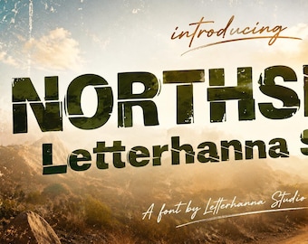 Northslash: A Bold Distressed Font With Cracked Grunge Character - OTF - TTF - Commercial Use License