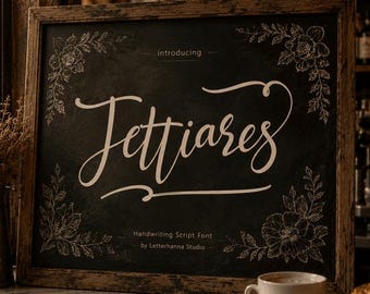 Jettiares Script Font, Handwritten Calligraphy, Commercial Use (Digital Download)