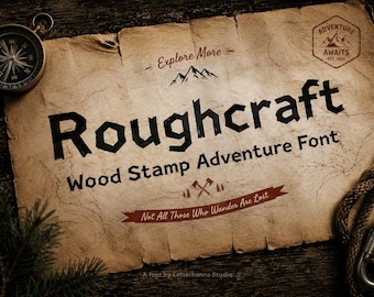 Roughcraft Font – Bold Handmade Display | Rustic & Adventure Branding (Commercial Use) (TTF/OTF File)