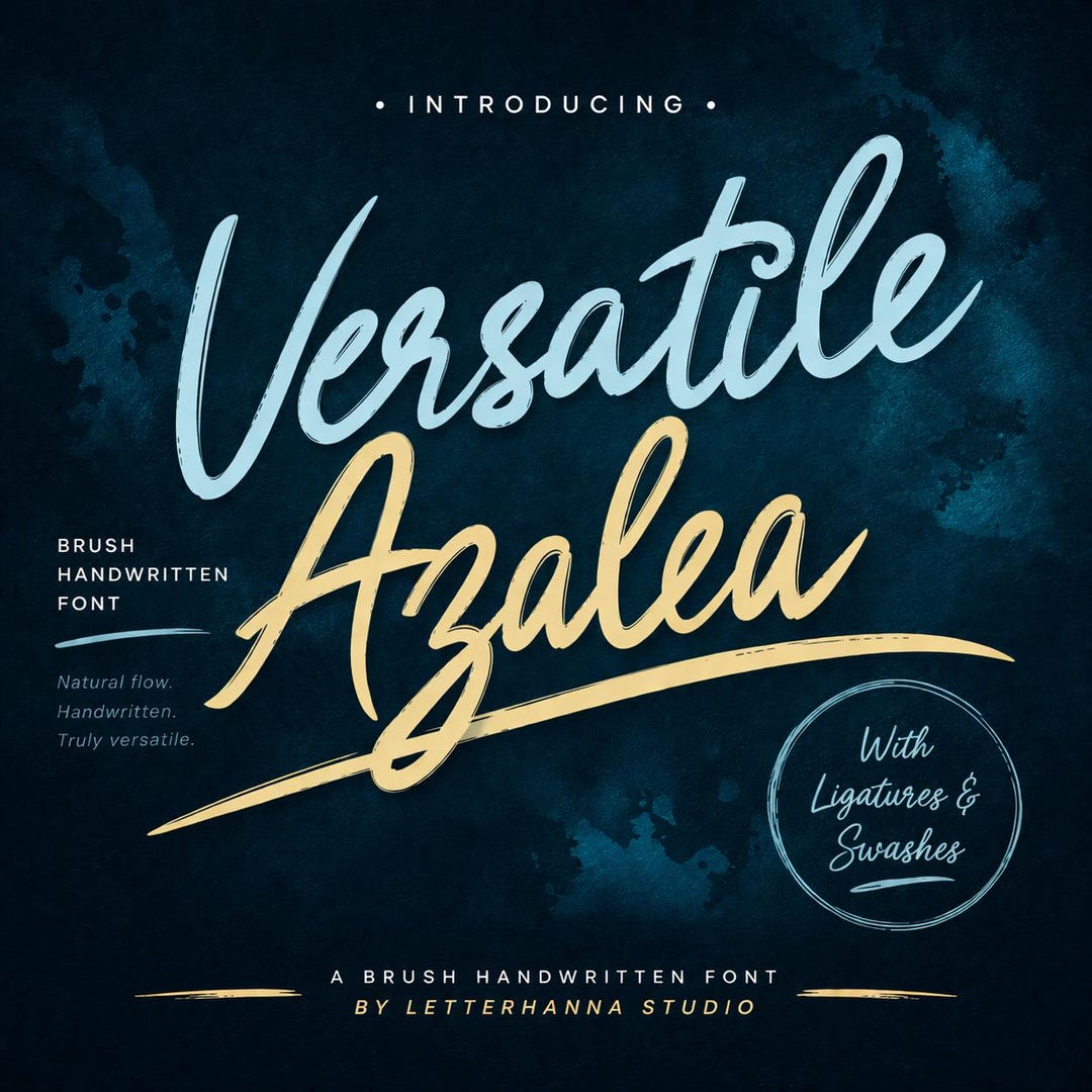 Versatile Azalea Brush Font: Cursive Swash, Commercial Use - Etsy
