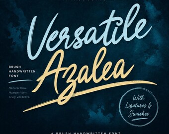 Versatile Azalea Brush Font: Cursive Swash, Commercial Use