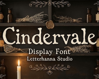 Cindervale Font - Vintage Font - Handwritten natural, Elegant, Classic, Wedding & Branding Design (TTF/OTF) Commercial Use