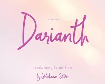 Packaging font for product labels commercial OTF TTF chic handwriting script for branding design, Darianth Handwriting Font: Monoline Script