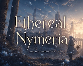 Ethereal Nymeria Font - Elegant Display type for Logo, Fantasy & Wedding Design, Elvish Font (TTF/OTF) Commercial Use