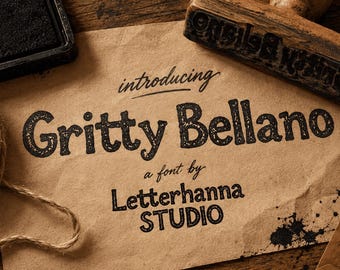 Gritty Bellano Farmhouse Font for Signs, Labels & Merch - OTF - TTF - Commercial Use License