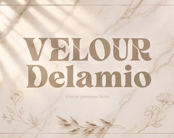 Velour Delamio Font - Classy wedding font for invitation OTF TTF commercial use - elegant Display  alphabet - luxury branding
