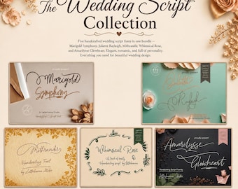 Mini Bundle: The Wedding Script Font Collection - 5 Fonts - OTF, TTF  (Commercial Use)
