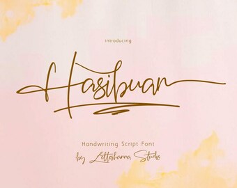 Procreate lettering font for digital art OTF TTF commercial use stylish script for iPad drawing - Hasibuan Script Font: Elegant Cursive