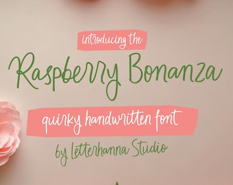 Raspberry Bonanza Font: Quirky Swash Handwriting (Commercial Use, OTF/TTF File)