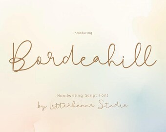 Connective script font for seamless design commercial OTF TTF elegant cursive handwriting for invites - Bordeahill Handwriting Font