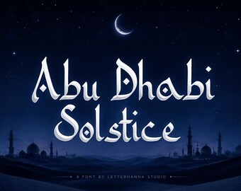 Abu Dhabi Solstice Font - Arabic Inspired - Islamic Typeface - Display - Logo -  Luxury - Brand - (TTF, OTF) Commercial Use