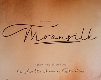 Minimalist logo font for brand design commercial OTF TTF sleek handwriting script for modern logos - Moonsilk Script Font