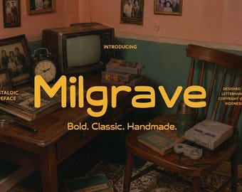 Milgrave: A Classic Geometric Font With Handwritten, Nostalgic Charm - OTF - TTF - Commercial Use License