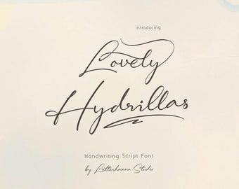 Elegant invitation font for wedding cards commercial use OTF classy handwriting cursive letters TTF design - Lovely Hydrillas Font