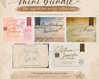 5 Fonts mini bundle the signature script collection -  OTF, TTF  (Commercial Use)