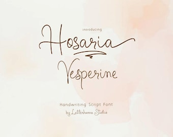 Hosaria Vesperine Script Font: Elegant Cursive with Swashes (Commercial Use, OTF/TTF File)