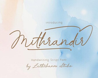 Handlettered font for wedding invites OTF TTF commercial use custom handwriting script for stationery - Mithrandir Calligraphy Font