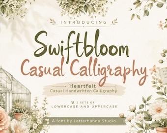 Swiftbloom Font | Heartfelt Casual Handwritten Calligraphy  (TTF/OTF) Digital Download