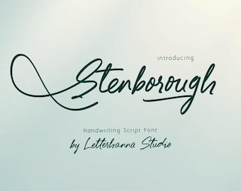 Natural branding font for organic products commercial OTF TTF casual handwriting script for logos - Stenborough Font, Swash Ligatures