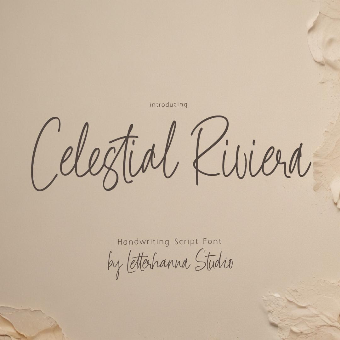 Celestial Riviera Script Font: Artistic Cursive Handwriting (TTF, OTF ...