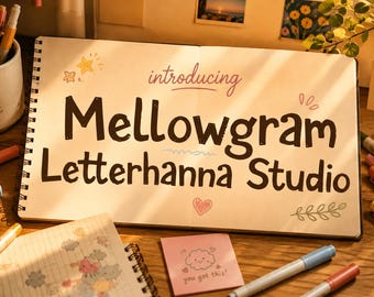 Mellowgram: A Hand Drawn Font With Real Character - OTF - TTF - Commercial Use License