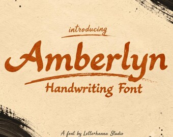Amberlyn Font: A Bold Handwriting Font Inspired by Hand Drawn Typeface Charm and Calligraphy Style - OTF - TTF - Commercial Use License