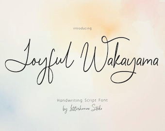 Sweet invitation font for baby shower OTF TTF commercial use lovely handwriting script for party decor - Joyful Wakayama Script Font