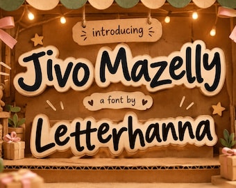 Jivo Mazelly Bouncy Font: Quirky Marker-Style Handwriting - OTF - TTF - Commercial Use License