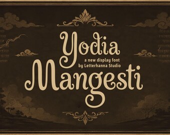Yodia Mangesti Font - OTF TTF commercial use - blackletter font - apparel font, brand, ornate, gothic, historical, bold, luxury font