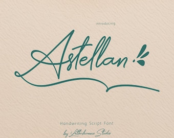Typeface font for branding projects commercial use OTF TTF unique handwriting script for packaging - Astellan Font: Script for Canva, Cricut
