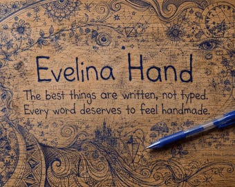 Evelina Hand - Handwriting Font - Handwritten natural, Elegant for Logo, Wedding & Notes Design (TTF/OTF) Commercial Use