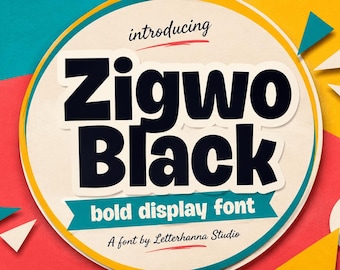 Zigwo Black: A Thick, Chunky Bold Display Font With Big Personality - OTF - TTF - Commercial Use License