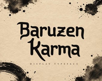 Baruzen Karma Font - Japan Brush Font - (TTF/OTF) Commercial Use
