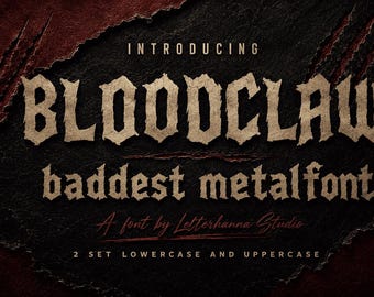 Bloodclaw Font – The Baddest Font for Metal Typography, Horror Branding, That Capture Anger ( OTF - TTF) Commercial Use License