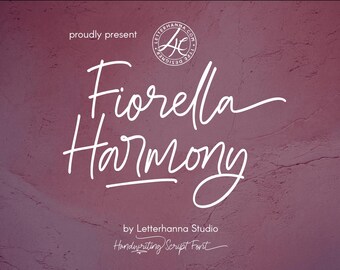 Aesthetic font for Cricut crafting OTF TTF commercial use trendy handwriting script - Fiorella Harmony Script Font