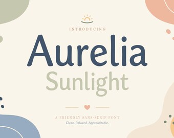 Aurelia Sunlight Font - humanist font, warm display font, sans serif font, branding font, logo font - otf ttf font, commercial use font