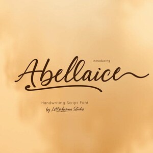 Script, cursive, modern, fancy wedding font, for Posters, Invitations, Templates, Logo - Abellaice Handwriting Font, Commercial Use