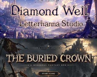 Diamond Well: The Hand-Drawn Fantasy Font With Crystal Charm - OTF - TTF - Commercial Use License