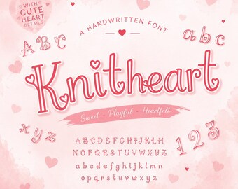 Knitheart | Cute Display Font | Romantic Playful Display  (Commercial Use) (TTF/OTF File)