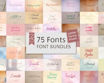 75 Handwritten Fonts Bundle: Script & Calligraphy Fonts (Commercial Use)