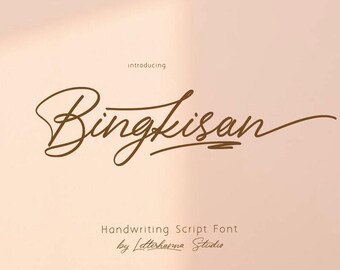 Logo script font for photography branding commercial OTF TTF chic handwriting for watermarks and design - Bingkisan Script Font