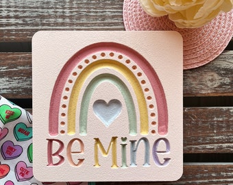 Be Mine Heart Valentines Day Sign Shelfie Block