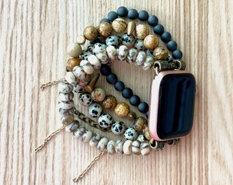 The Erin Edit Beaded Apple Watch 38mm, 40mm, 41mm, 42mm, 44mm, 45mm, 46mm, 49mm.  Series 10. Woman's iWatch.
