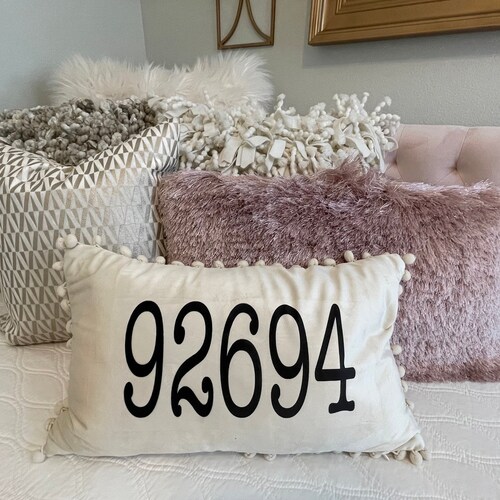 Personalized Zip Code Pillow New Home Housewarming Gift Etsy